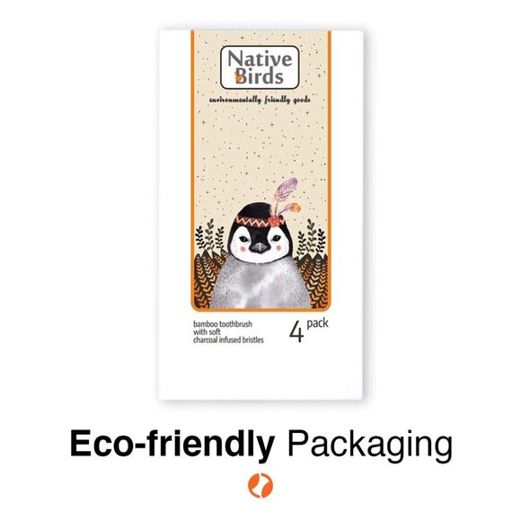 Bamboo Toothbrush with Soft Charcoal Infused Bristles, Set of 4 - Picture 5 of 8